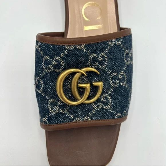 Gucci Blue and Brown Sandals - Picture 2 of 8